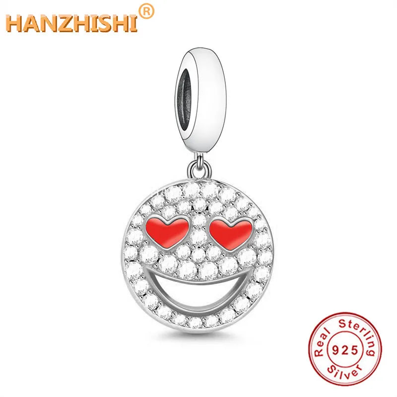925 Silver Red Eye Smile Charm Pendant for Jewelry Making