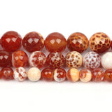 Red Fire Agate 6/8/10mm Natural Stone Beads Round Shape Loose Spacer Beads