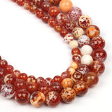 Red Fire Agate 6/8/10mm Natural Stone Beads Round Shape Loose Spacer Beads