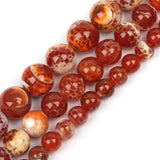 Red Fire Agate 6/8/10mm Natural Stone Beads Round Shape Loose Spacer Beads