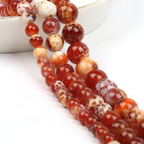 Red Fire Agate 6/8/10mm Natural Stone Beads Round Shape Loose Spacer Beads