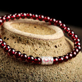Red Garnet Strand Bracelets 925 Sterling Silver Fish Jewelry