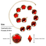Red Gem Waist Chain Anime Cosplay Stone Chain Western Belt