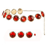 Red Gem Waist Chain Anime Cosplay Stone Chain Western Belt