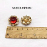Red Geometric Heart Sweet Wedding Party Clip Earrings