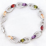 Green Zircon Roman Bracelet in Red Tone
