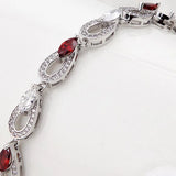 Green Zircon Roman Bracelet in Red Tone