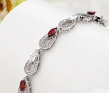 Green Zircon Roman Bracelet in Red Tone