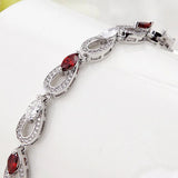 Green Zircon Roman Bracelet in Red Tone