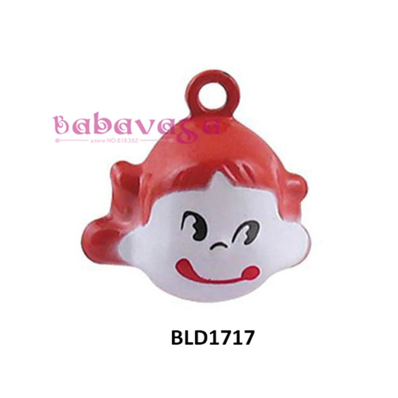 Red Hair Little Girl Cartoon Bells Charms Necklace Pendant