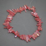 Red Quartz Bead Necklace Stone Pendant