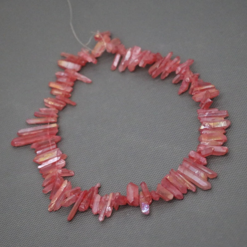 Red Quartz Bead Necklace Stone Pendant
