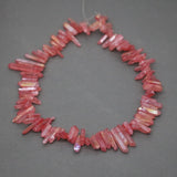 Red Quartz Bead Necklace Stone Pendant