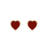 Red Heart Clip Earrings No Hole Ear Clips Geometric Love Clip