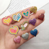 Red Heart Crystal Enamel Charms for Jewelry Making Supplies