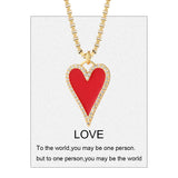 Red Heart Evil Eye Pendant Necklace for Women Stainless Steel Chai