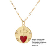 Red Heart Pendant Necklace for Women Stainless Steel Long Chain Couple Gift