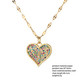 Red Heart Pendant Necklace for Women Stainless Steel Long Chain Couple Gift