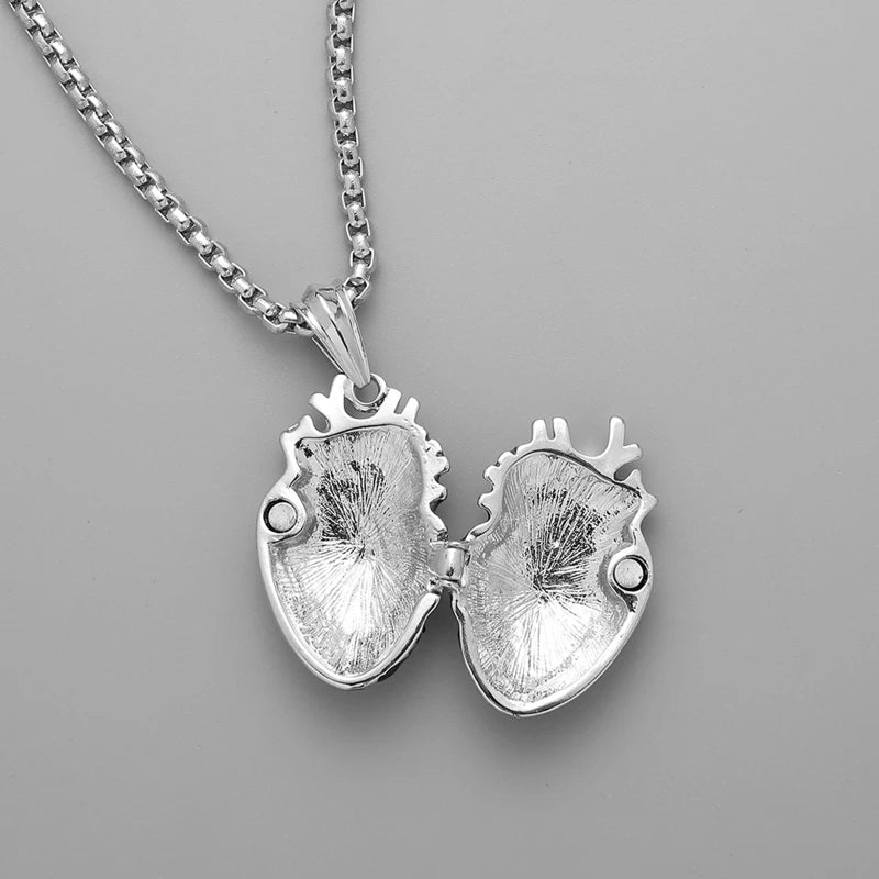 Red Heart Pendant Necklace in Luminous Openable Box for Women