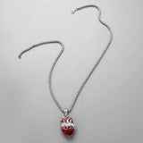 Red Heart Pendant Necklace in Luminous Openable Box for Women