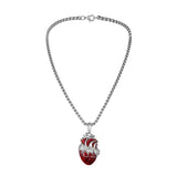 Red Heart Pendant Necklace in Luminous Openable Box for Women