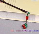 Red Jade Beaded Hairpin Gemstones Amulet for Women 925 Silver Talismans