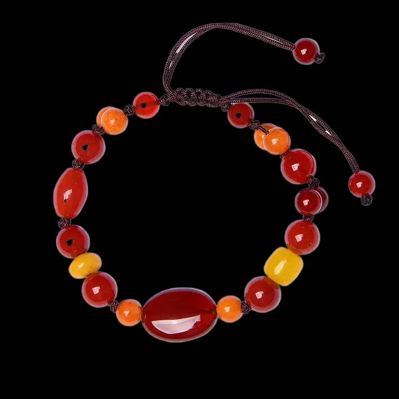 Red Jade Bracelet Bangle 925 Silver