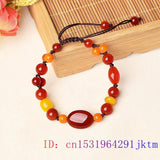 Red Jade Bracelet Bangle 925 Silver