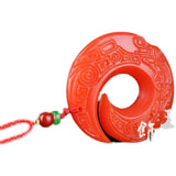 Red Jade Dragon Jade Pendant Necklace Chinese Hand-Carved Luck Gift