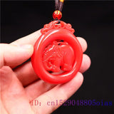 Red Jade Elephant Pendant Charm Chinese Carved Necklace Jadeite