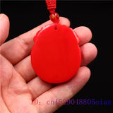 Red Jade Qilin Pendant Natural Men Jadeite Jewelry Chinese Amulet Necklace