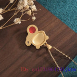 Red Jade Tiger Pendant Necklace Gift Chinese Chalcedony Jewelry Natural Vintage