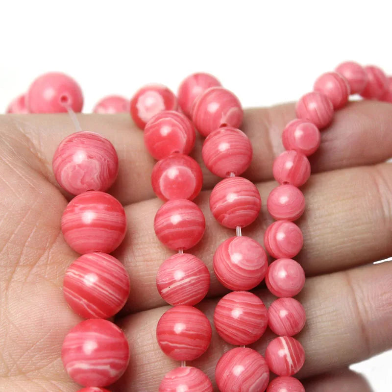 Red Lace Rhodochrosite Agate Stone Round Spacer Beads 6 8 10mm