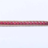 Red Leather Bracelet 1 Layer Natural Stone Bead Bracelets & Bangles