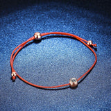 Red Line Moissanite Bead Bracelet 0.3ct S925 Sterling Silver Women Jewelry
