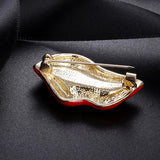 Red Lip Enamel Brooches Women Men Party Banquet Alloy Brooches Pins