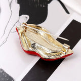Red Lip Enamel Brooches Women Men Party Banquet Alloy Brooches Pins
