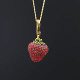 Red Strawberry Pendant Student Fresh Fruit Bag Pendant
