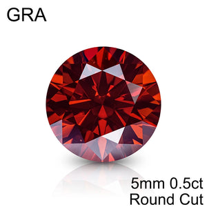 Red Loose Moissanite Gemstone Pear/Round/Emerald/Heart/Oval Cut