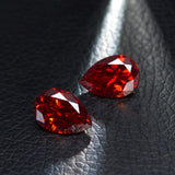 Red Loose Moissanite Gemstone Pear/Round/Emerald/Heart/Oval Cut