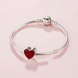 Love Heart Charm 925 Sterling Silver for DIY Jewelry