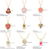 Red Love Pendant Necklace for Women Heart Collares Long Stainless Steel Chains