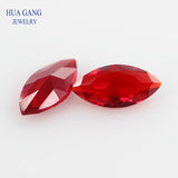 Red Marquise Shape Princess Cut Glass Beads Synthetic Gems 1.5x3~10x20mm