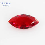 Red Marquise Shape Princess Cut Glass Beads Synthetic Gems 1.5x3~10x20mm