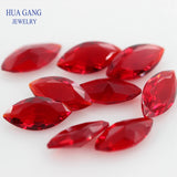 Red Marquise Shape Princess Cut Glass Beads Synthetic Gems 1.5x3~10x20mm