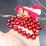 Red Muslim Tasbih Bracelet 33 Beads Islamic Rosary Gift Tassel