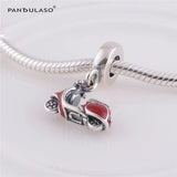 Red Motorcycle Dangle Beads 925 Sterling Silver Jewelry Bead