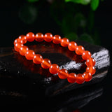 Red Agate Chalcedony 8mm Bracelet