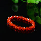 Red Agate Chalcedony 8mm Bracelet