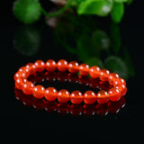 Red Agate Chalcedony 8mm Bracelet
